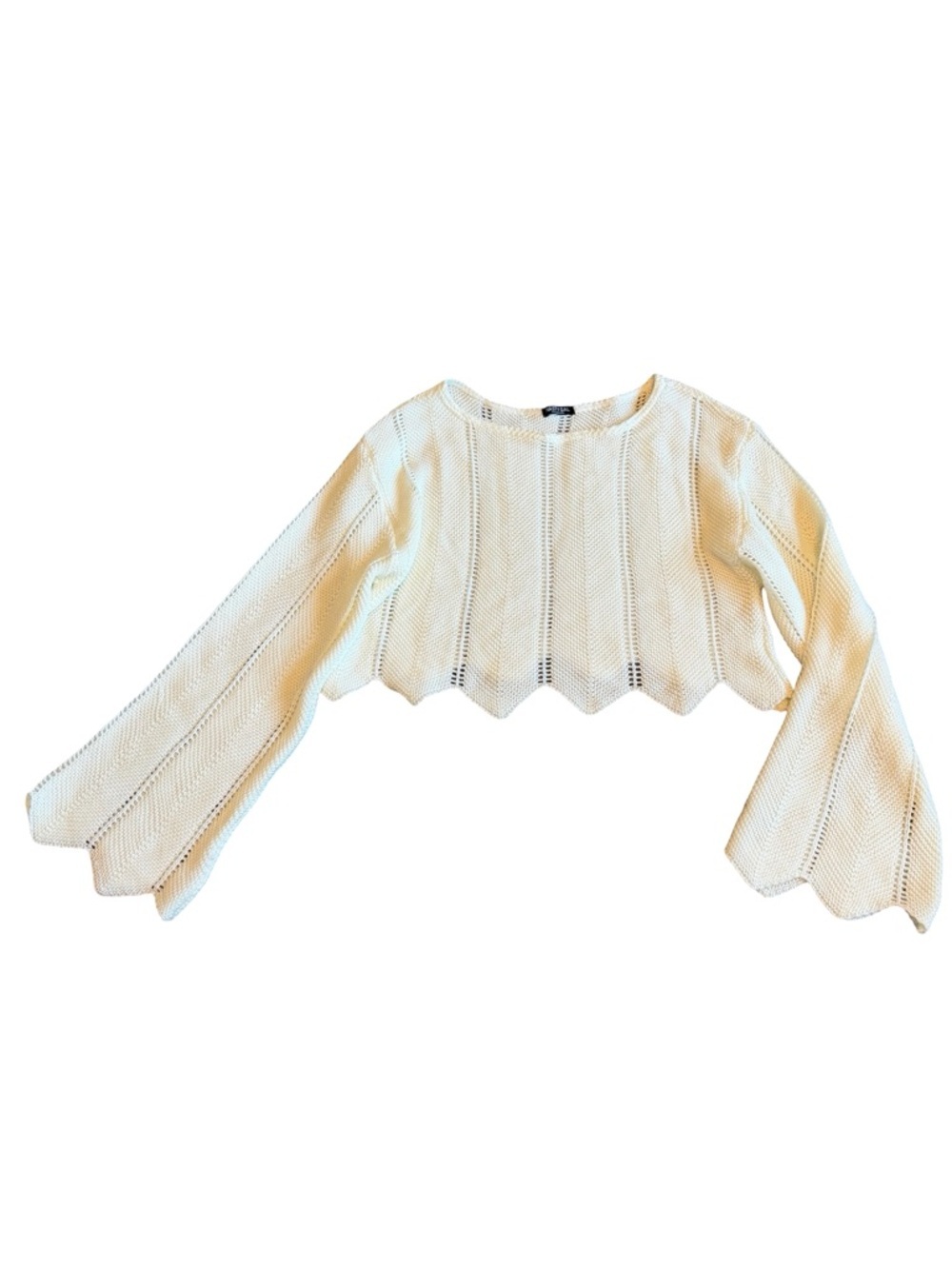 Nasty Gal Collection Pullover Loose Weave Sweater Bell Sleeves Size Medium Women